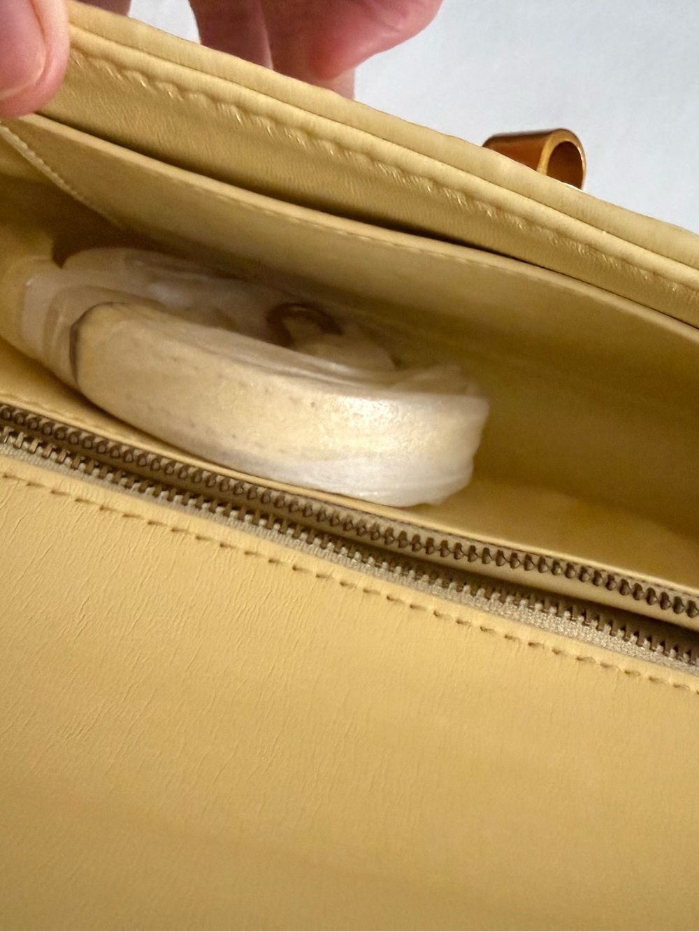 Yellow Intrecciato East West Clutch Bag - Picture 5 of 6